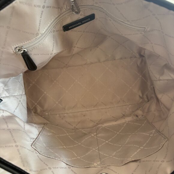 Michael Kors Graffiti Canvas Black Red and Cream Medium Tote - Picture 12 of 15